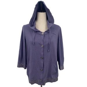 ST. JOHN SPORT Purple Full Zip Hoodie Jacket